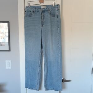 Abercrombie & Fitch Curve Love High Rise Wide Leg Jeans